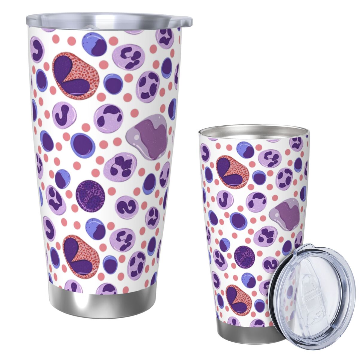 Large White Blood Cell Pattern - đánh giá và giá Tumbler 20Oz White