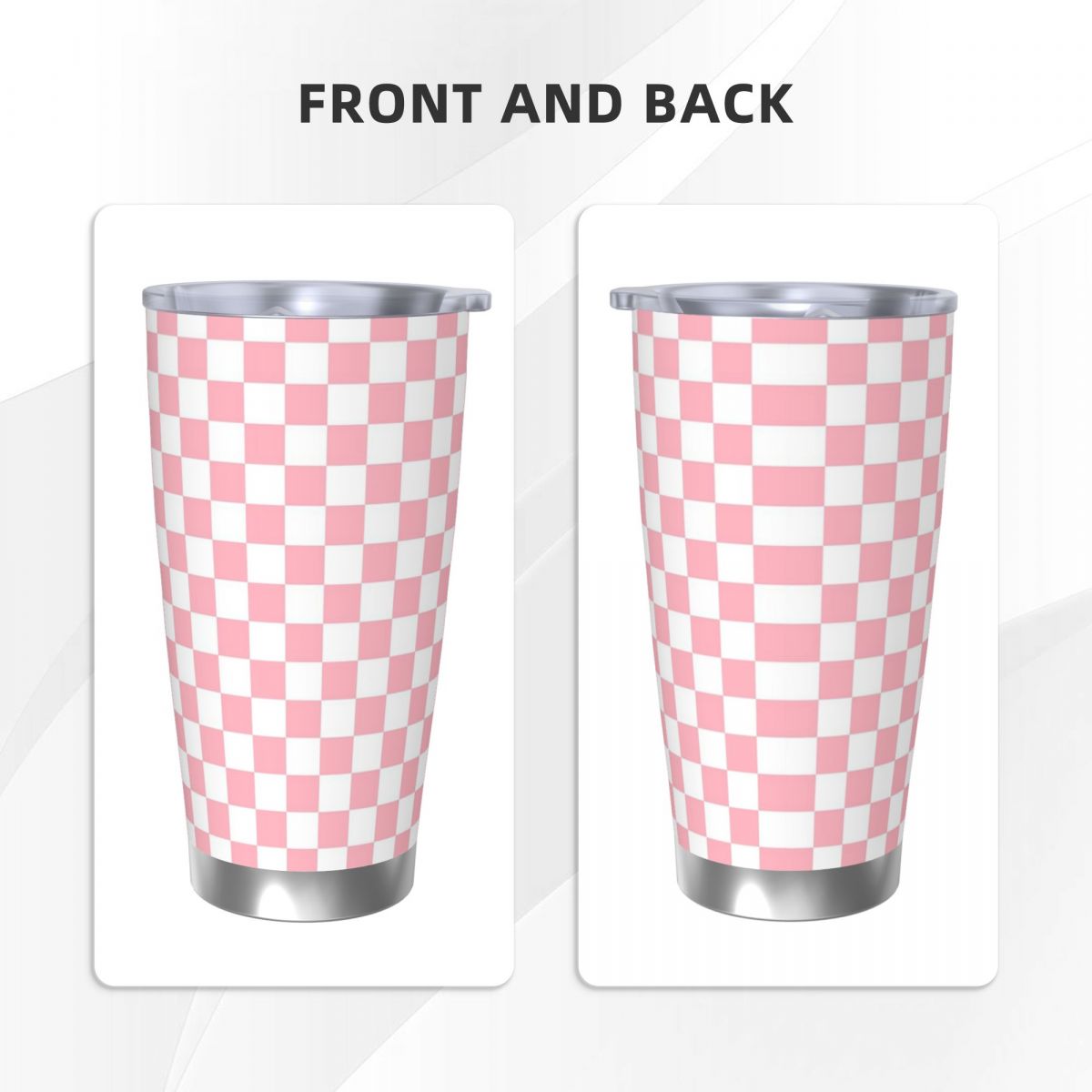 Pink White Checkerboard Patter - đánh giá và giá Tumbler 20Oz White