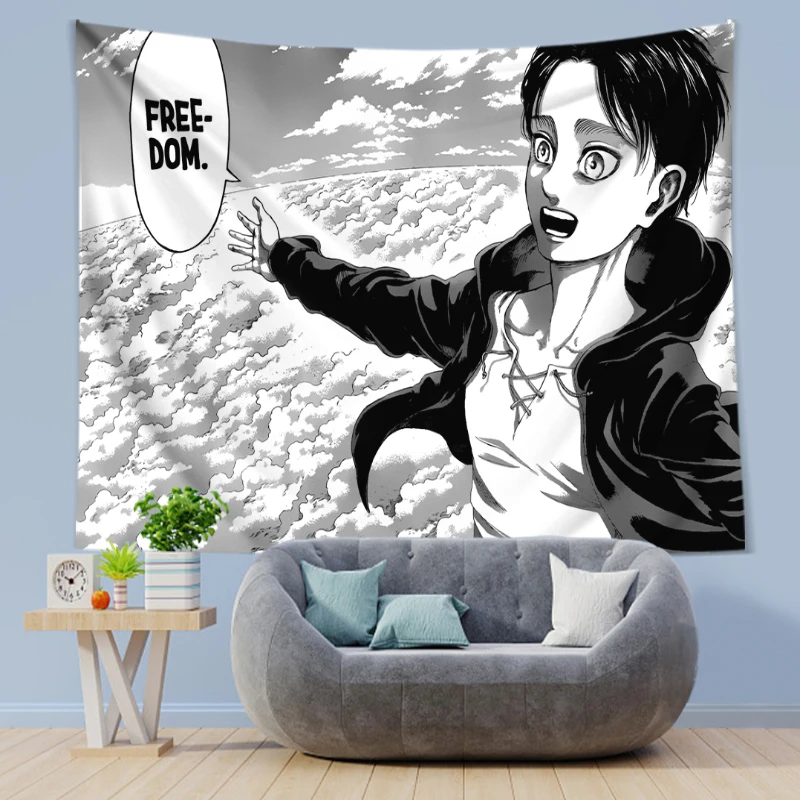 Eren Yeager Freedom Manga Post - đánh giá và giá Canvas Wrap Ready