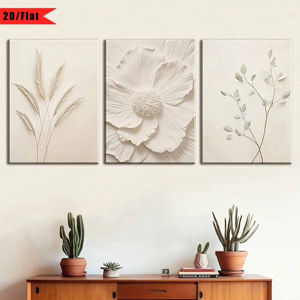 2D Flat, 3pcs, wrapped canvas, - đánh giá và giá Canvas Wrap Ready