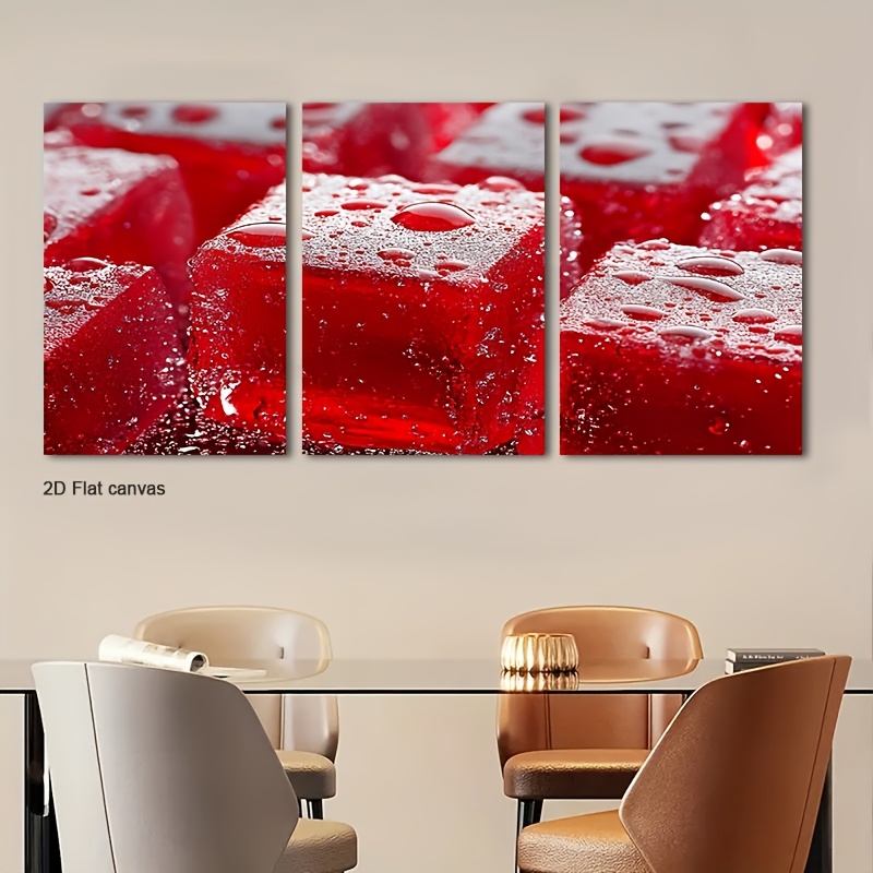 3pcs Framed Red Jelly Cube Wal - đánh giá và giá Canvas Wrap Ready